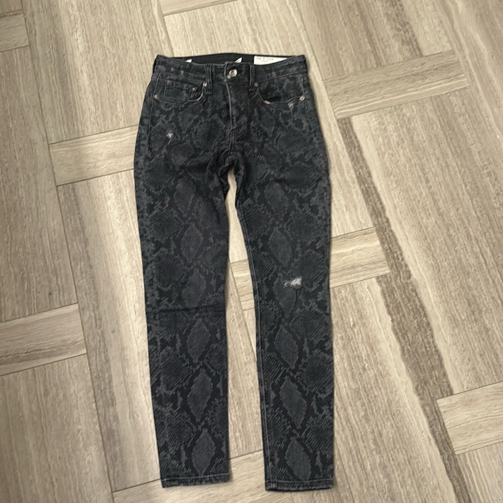 Rag & Bone Animal Print Cate Mid-Rise Ankle Skinny